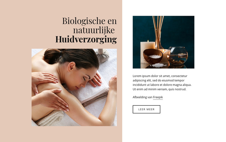 Biologische huidverzorging Website sjabloon