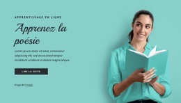 Sections De La Page D'Accueil Pour Apprenez La Poésie