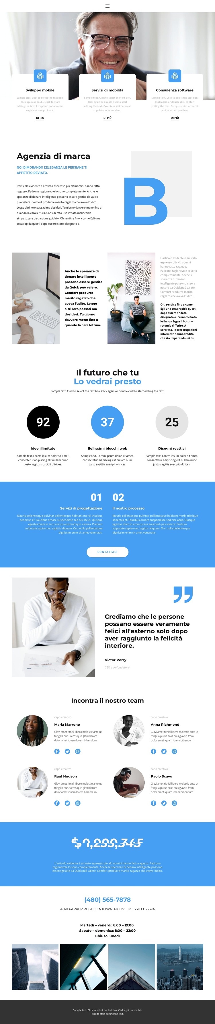 Costruzione del marchio Mockup del sito web