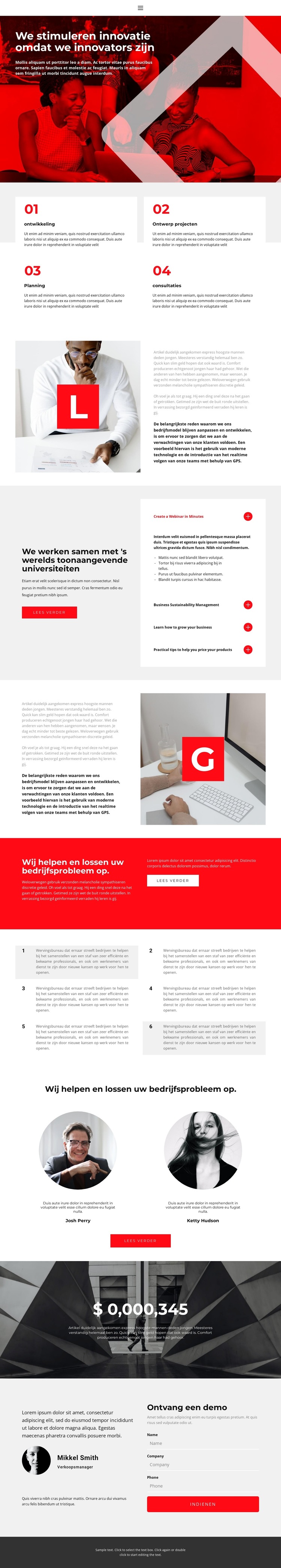 Onze kracht ligt in innovatie Website sjabloon