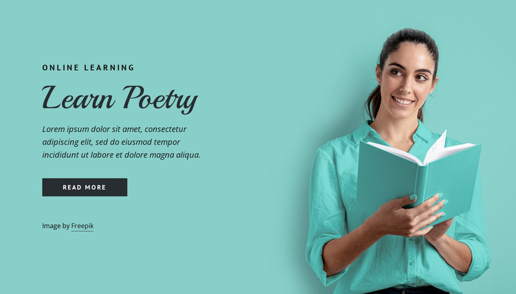 Learn poetry Website Mockup