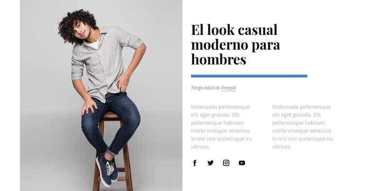 Look casual para hombre Plantilla HTML