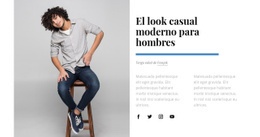 Look Casual Para Hombre: Plantilla HTML5 En Blanco