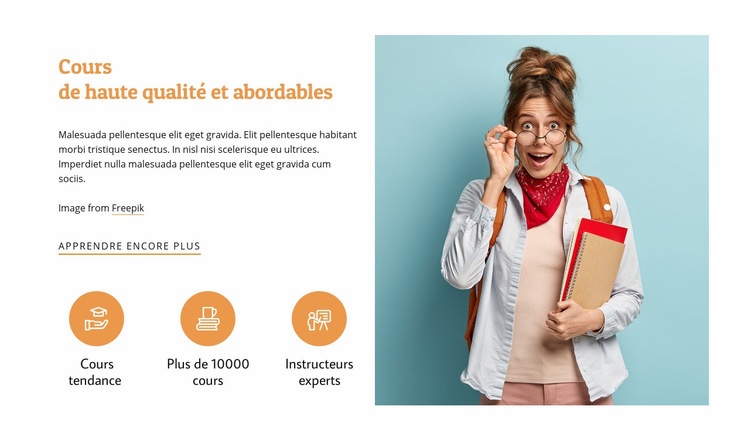 Cours abordables Page de destination