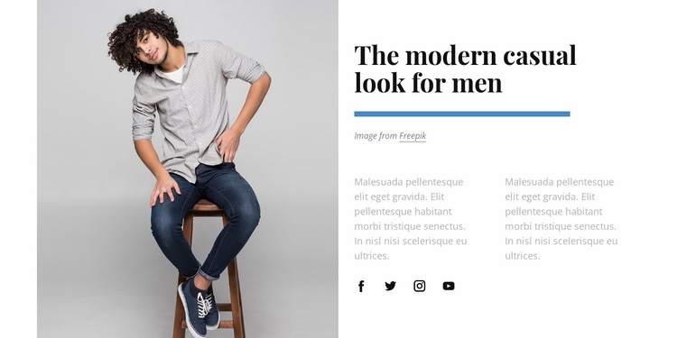 Casual look for man Homepage Design