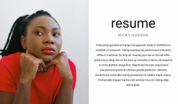 Awesome Html Code For General Manager'S Resume