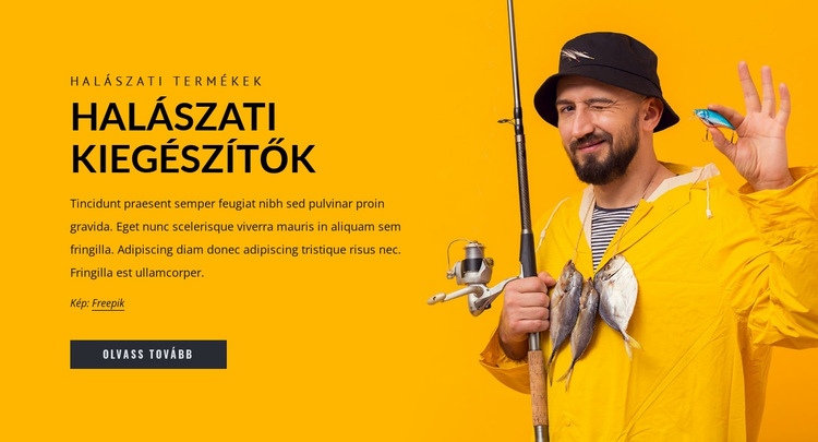 Halászati kiegészítők Weboldal sablon