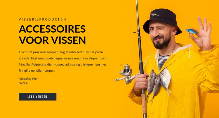 Accessoires voor vissen HTML-sjabloon