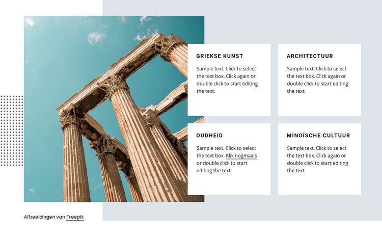 Griekse kunstcursus Website ontwerp