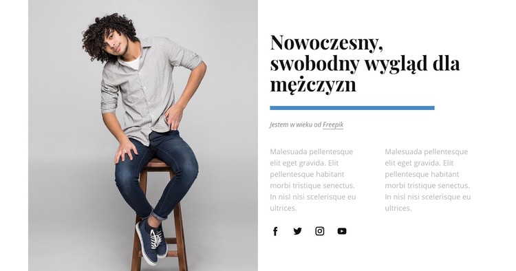 Swobodny wygląd dla mężczyzny Szablon CSS