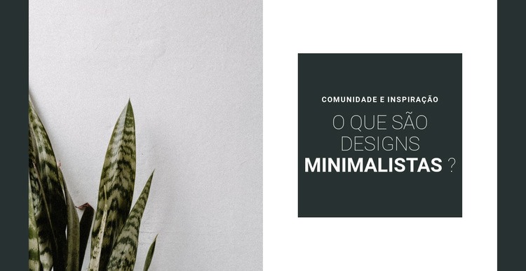 Minimalismo em cores Design do site