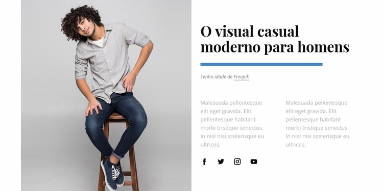 Look casual para homem Modelo HTML5