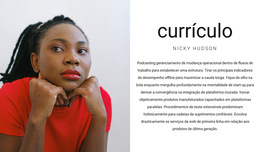 Funcionalidade De Layout De Tema Para Currículo Do Gerente Geral