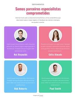 Repetidor De Grade De Depoimentos - Tema WordPress Profissional Personalizável