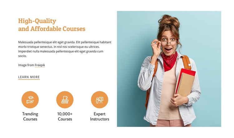 Affordable courses Squarespace Template Alternative