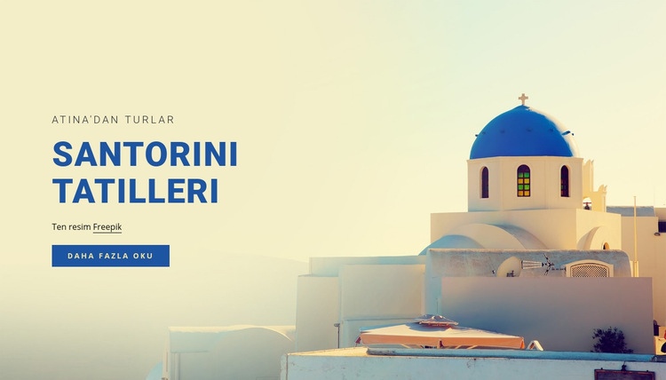 Santorini tatilleri Web Sitesi Mockup'ı