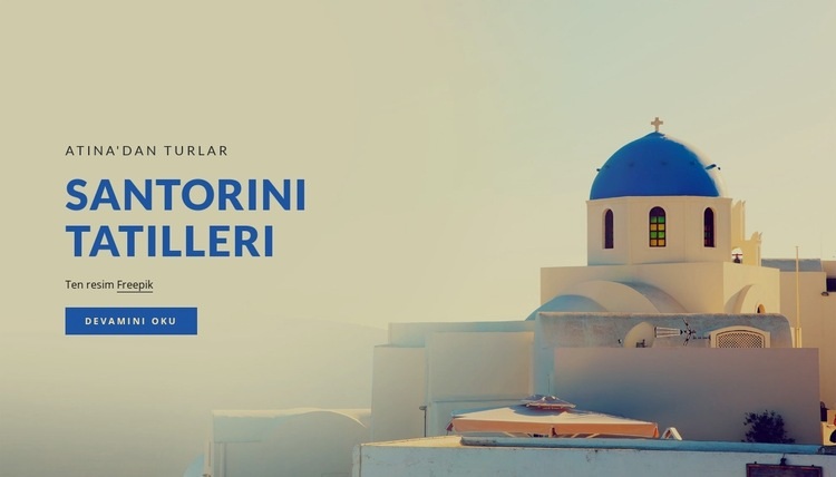 Santorini tatilleri Web sitesi tasarımı