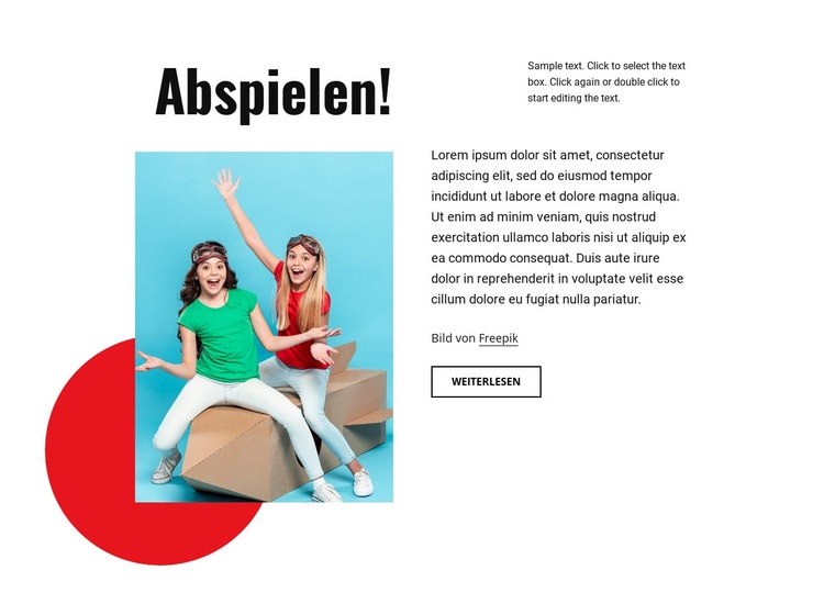 Lernen und spielen Website design