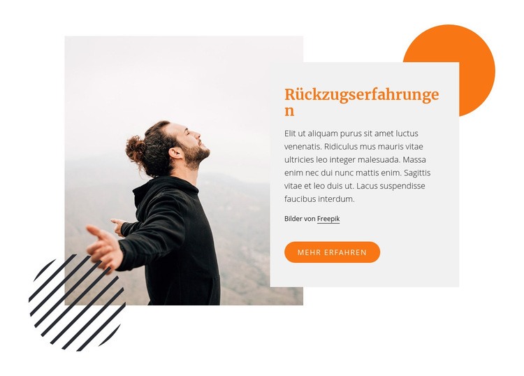 Rückzugserfahrung Landing Page