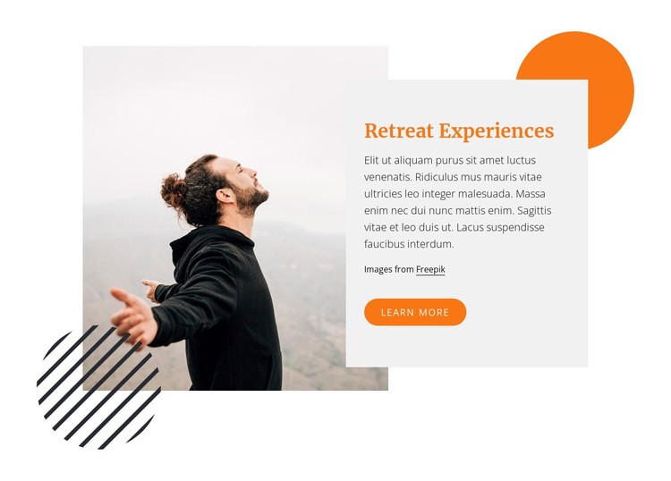 Retreat experience Elementor Template Alternative