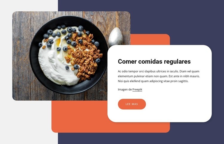 Comer comidas regulares Plantillas de creación de sitios web