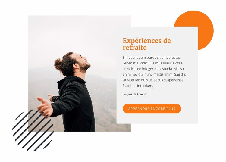 Expérience de retraite Conception de site Web