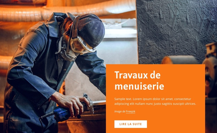 Travaux de menuiserie Page de destination