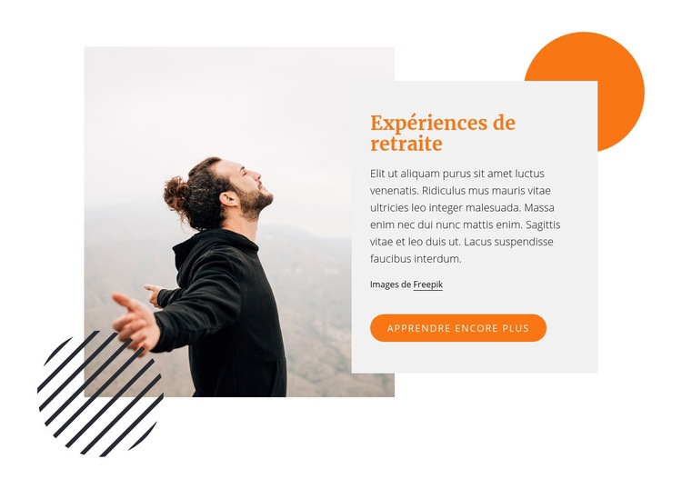 Expérience de retraite Page de destination