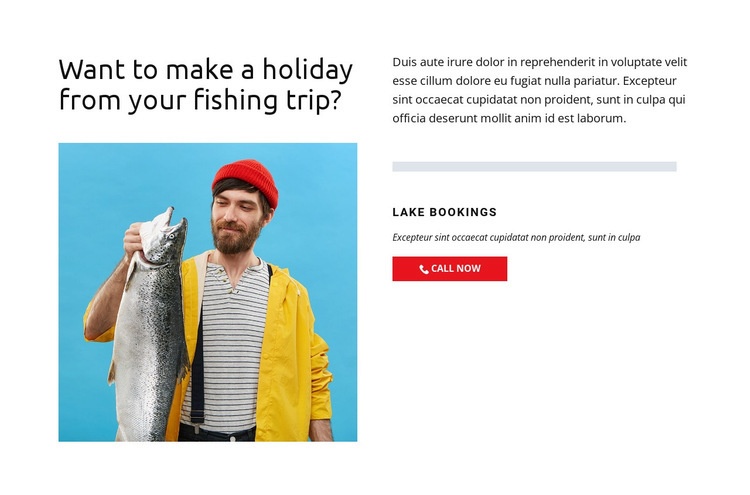 Fishing Lake Homepage Design