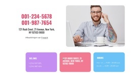 Neem Contact Met Ons Op Blok Met Rasterrepeater - Persoonlijk Sjabloon