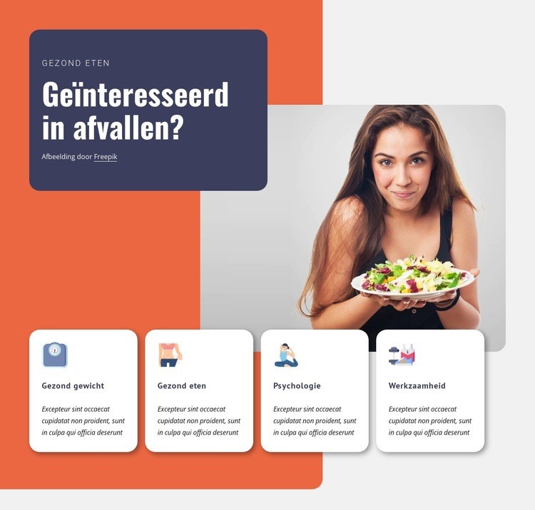 Hoe om gewicht te verliezen? Website Builder-sjablonen