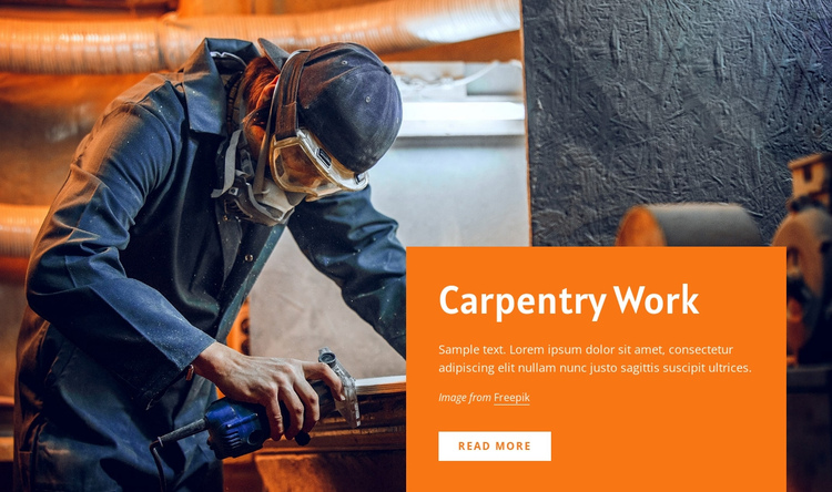 Carpentry work One Page Template