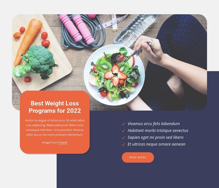 Bästa viktminskningsprogram Html webbplatsbyggare