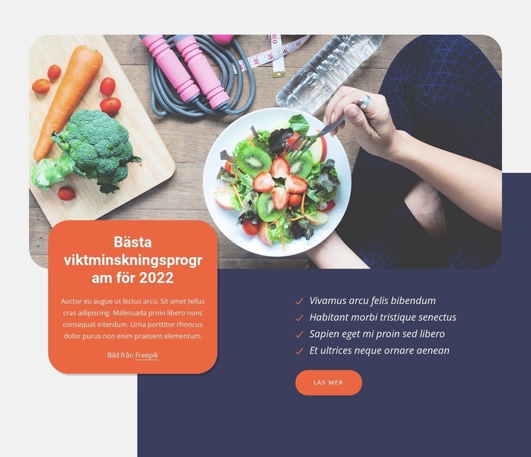 Bästa viktminskningsprogram Webbplats mall