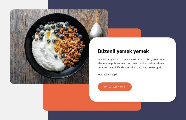Düzenli yemek yemek Web sitesi tasarımı