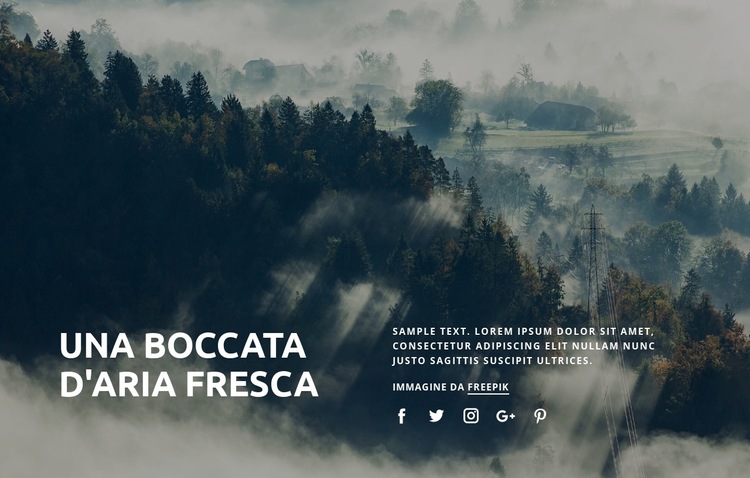 Respiro d'aria fresca Modello di sito Web