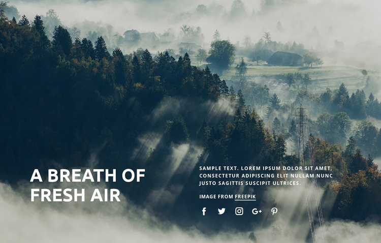 Breath of fresh air One Page Template