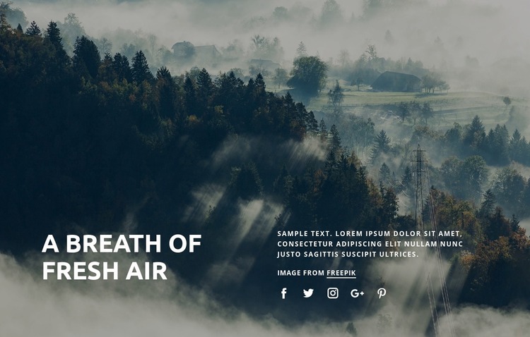 Breath of fresh air Website Mockup