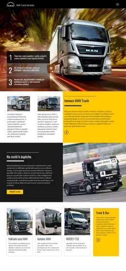 Nákladní Automobily Pro Přepravu – Šablona Stránky HTML