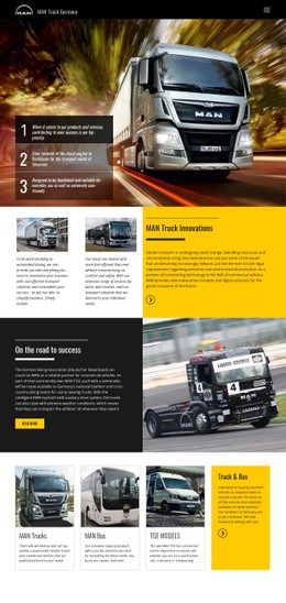 Man Trucks For Transportation Responsive CSS Template