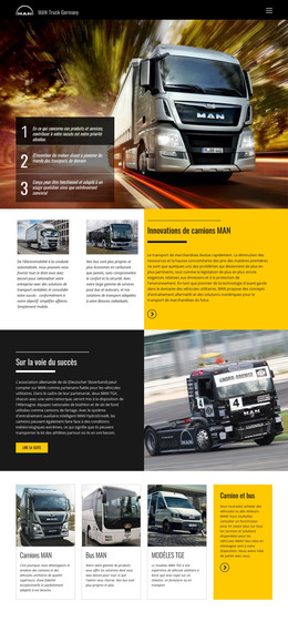 Camions Man Pour Le Transport - Modèle De Page HTML