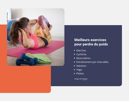 Exercices Pour Perdre Du Poids : Modèle De Site Web Simple