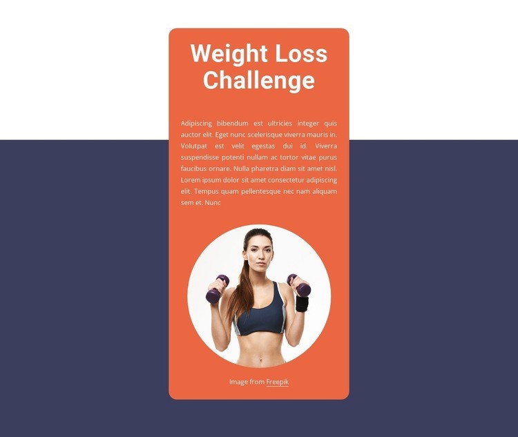 Weight loss challenge Homepage Design