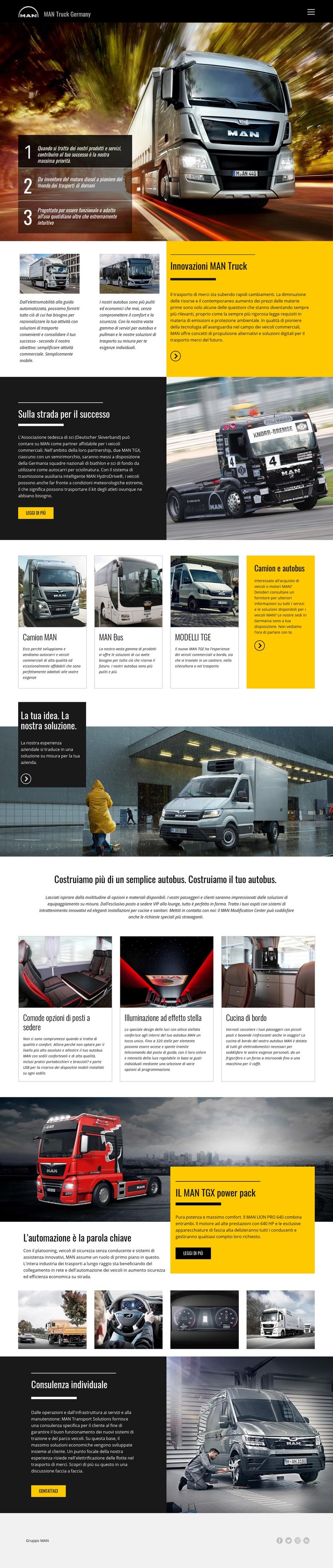 Man camion per il trasporto Modelli di Website Builder