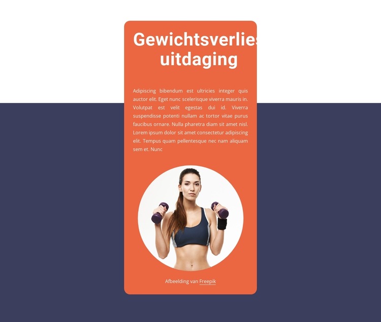 Gewichtsverlies uitdaging Website sjabloon