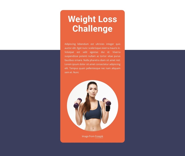 Weight loss challenge One Page Template
