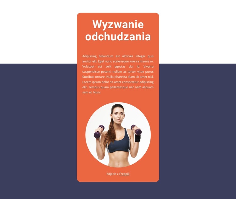 Wyzwanie odchudzania Szablon witryny sieci Web