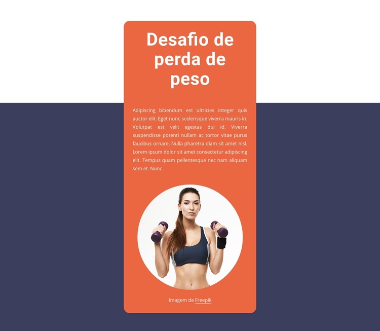 Desafio da perda de peso Modelo de site