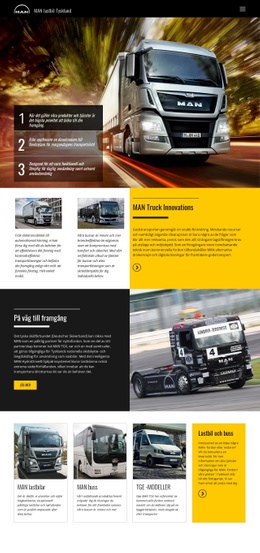 Man Lastbilar För Transport - Responsiv HTML5-Mall