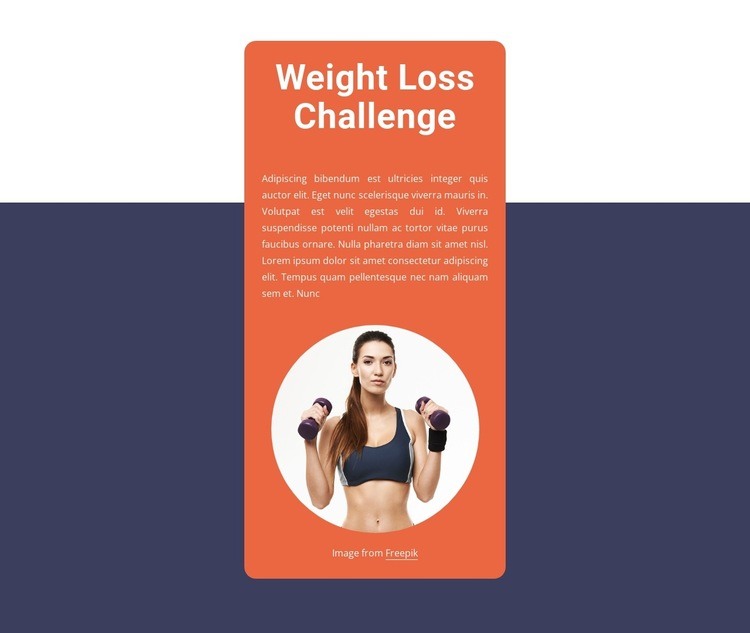 Weight loss challenge Web Page Design